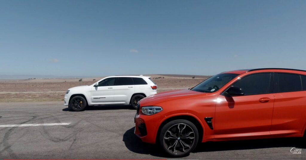 Drag Race: Jeep Trackhawk vs BMW X4M.